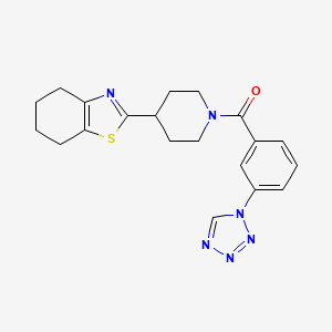 [4-(4,5,6,7-Tetrahydro-1,3-benzothiazol-2-yl)piperidin-1-yl]-[3-(tetrazol-1-yl)phenyl]methanone