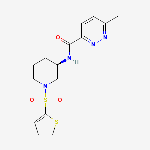 6-methyl-N-[(3R)-1-thiophen-2-ylsulfonylpiperidin-3-yl]pyridazine-3-carboxamide