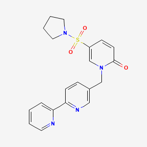 1-[(6-Pyridin-2-ylpyridin-3-yl)methyl]-5-pyrrolidin-1-ylsulfonylpyridin-2-one