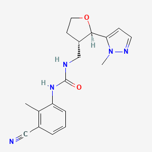 1-(3-cyano-2-methylphenyl)-3-[[(2R,3S)-2-(2-methylpyrazol-3-yl)oxolan-3-yl]methyl]urea