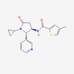 N-[(2S,3R)-1-cyclopropyl-5-oxo-2-pyridin-3-ylpyrrolidin-3-yl]-4-methylthiophene-2-carboxamide