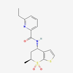 6-ethyl-N-[(4S,6S)-6-methyl-7,7-dioxo-5,6-dihydro-4H-thieno[2,3-b]thiopyran-4-yl]pyridine-2-carboxamide