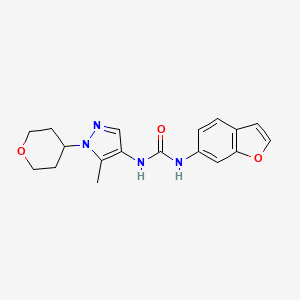 1-(1-Benzofuran-6-yl)-3-[5-methyl-1-(oxan-4-yl)pyrazol-4-yl]urea