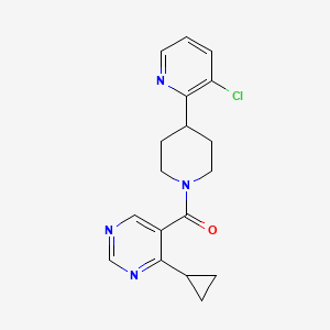 [4-(3-Chloropyridin-2-yl)piperidin-1-yl]-(4-cyclopropylpyrimidin-5-yl)methanone