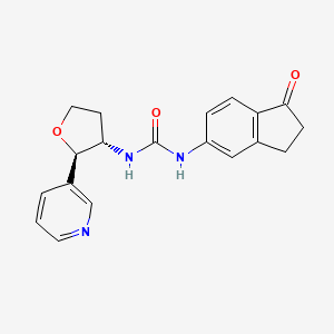 1-(1-oxo-2,3-dihydroinden-5-yl)-3-[(2R,3S)-2-pyridin-3-yloxolan-3-yl]urea