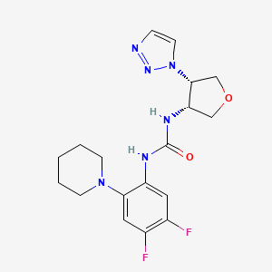 1-(4,5-difluoro-2-piperidin-1-ylphenyl)-3-[(3R,4S)-4-(triazol-1-yl)oxolan-3-yl]urea