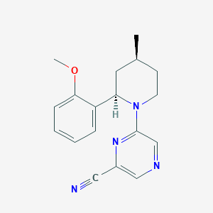 6-[(2R,4S)-2-(2-methoxyphenyl)-4-methylpiperidin-1-yl]pyrazine-2-carbonitrile