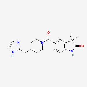 5-[4-(1H-imidazol-2-ylmethyl)piperidine-1-carbonyl]-3,3-dimethyl-1H-indol-2-one