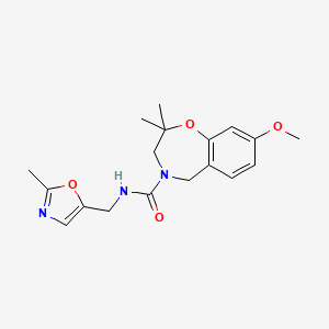 8-methoxy-2,2-dimethyl-N-[(2-methyl-1,3-oxazol-5-yl)methyl]-3,5-dihydro-1,4-benzoxazepine-4-carboxamide