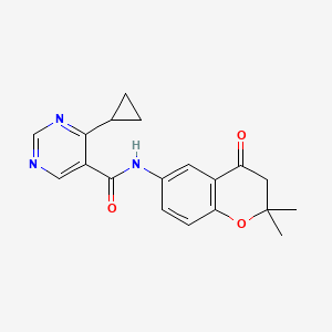 4-cyclopropyl-N-(2,2-dimethyl-4-oxo-3H-chromen-6-yl)pyrimidine-5-carboxamide