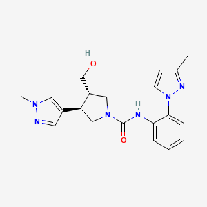 (3S,4R)-3-(hydroxymethyl)-4-(1-methylpyrazol-4-yl)-N-[2-(3-methylpyrazol-1-yl)phenyl]pyrrolidine-1-carboxamide