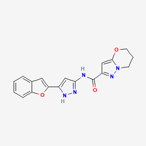 N-[5-(1-benzofuran-2-yl)-1H-pyrazol-3-yl]-6,7-dihydro-5H-pyrazolo[5,1-b][1,3]oxazine-2-carboxamide