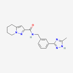 N-[[3-(5-methyl-1H-1,2,4-triazol-3-yl)phenyl]methyl]-4,5,6,7-tetrahydropyrazolo[1,5-a]pyridine-2-carboxamide