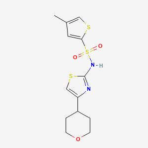 4-methyl-N-[4-(oxan-4-yl)-1,3-thiazol-2-yl]thiophene-2-sulfonamide