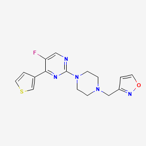 3-[[4-(5-Fluoro-4-thiophen-3-ylpyrimidin-2-yl)piperazin-1-yl]methyl]-1,2-oxazole