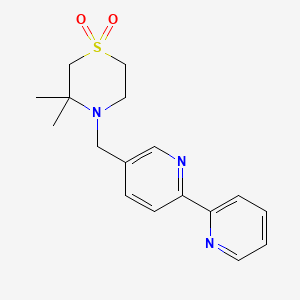 3,3-Dimethyl-4-[(6-pyridin-2-ylpyridin-3-yl)methyl]-1,4-thiazinane 1,1-dioxide