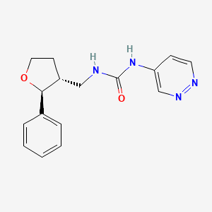 1-[[(2S,3R)-2-phenyloxolan-3-yl]methyl]-3-pyridazin-4-ylurea