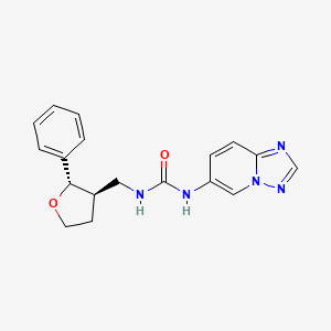 1-[[(2S,3R)-2-phenyloxolan-3-yl]methyl]-3-([1,2,4]triazolo[1,5-a]pyridin-6-yl)urea