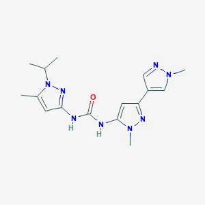 1-[2-Methyl-5-(1-methylpyrazol-4-yl)pyrazol-3-yl]-3-(5-methyl-1-propan-2-ylpyrazol-3-yl)urea