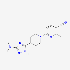 6-[4-[3-(dimethylamino)-1H-1,2,4-triazol-5-yl]piperidin-1-yl]-2,4-dimethylpyridine-3-carbonitrile