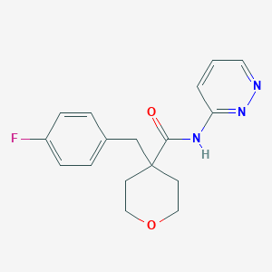 4-[(4-fluorophenyl)methyl]-N-pyridazin-3-yloxane-4-carboxamide