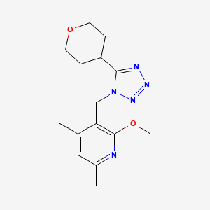 2-Methoxy-4,6-dimethyl-3-[[5-(oxan-4-yl)tetrazol-1-yl]methyl]pyridine