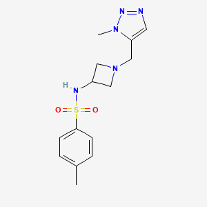 4-methyl-N-[1-[(3-methyltriazol-4-yl)methyl]azetidin-3-yl]benzenesulfonamide