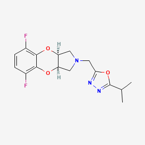 (3aR,9aS)-5,8-difluoro-2-[(5-propan-2-yl-1,3,4-oxadiazol-2-yl)methyl]-1,3,3a,9a-tetrahydro-[1,4]benzodioxino[2,3-c]pyrrole