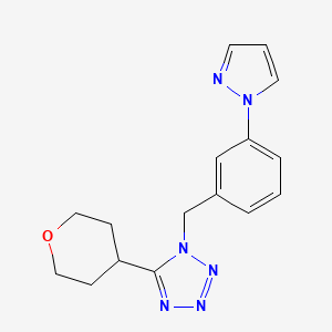 5-(Oxan-4-yl)-1-[(3-pyrazol-1-ylphenyl)methyl]tetrazole