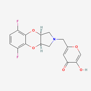 2-[[(3aR,9aS)-5,8-difluoro-1,3,3a,9a-tetrahydro-[1,4]benzodioxino[2,3-c]pyrrol-2-yl]methyl]-5-hydroxypyran-4-one