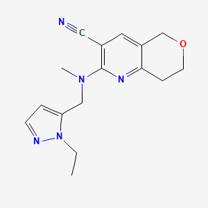 2-[(2-ethylpyrazol-3-yl)methyl-methylamino]-7,8-dihydro-5H-pyrano[4,3-b]pyridine-3-carbonitrile