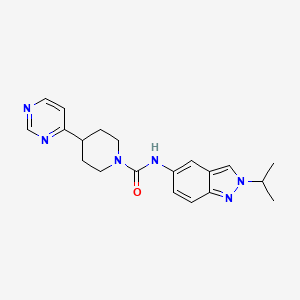 N-(2-propan-2-ylindazol-5-yl)-4-pyrimidin-4-ylpiperidine-1-carboxamide