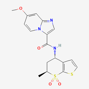 7-methoxy-N-[(4S,6S)-6-methyl-7,7-dioxo-5,6-dihydro-4H-thieno[2,3-b]thiopyran-4-yl]imidazo[1,2-a]pyridine-3-carboxamide