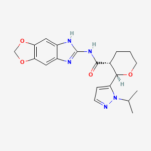 (2R,3R)-N-(5H-[1,3]dioxolo[4,5-f]benzimidazol-6-yl)-2-(2-propan-2-ylpyrazol-3-yl)oxane-3-carboxamide