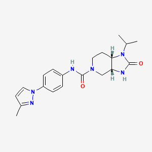 (3aR,7aS)-N-[4-(3-methylpyrazol-1-yl)phenyl]-2-oxo-1-propan-2-yl-3,3a,4,6,7,7a-hexahydroimidazo[4,5-c]pyridine-5-carboxamide