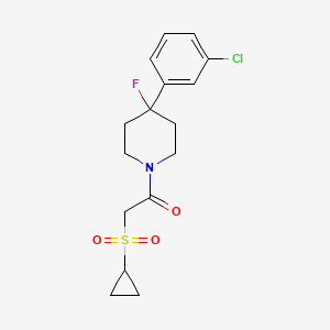 1-[4-(3-Chlorophenyl)-4-fluoropiperidin-1-yl]-2-cyclopropylsulfonylethanone