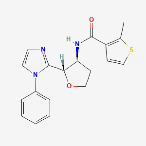 2-methyl-N-[(2S,3S)-2-(1-phenylimidazol-2-yl)oxolan-3-yl]thiophene-3-carboxamide