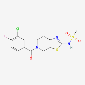 N-[5-(3-chloro-4-fluorobenzoyl)-6,7-dihydro-4H-[1,3]thiazolo[5,4-c]pyridin-2-yl]methanesulfonamide