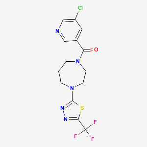 (5-Chloropyridin-3-yl)-[4-[5-(trifluoromethyl)-1,3,4-thiadiazol-2-yl]-1,4-diazepan-1-yl]methanone