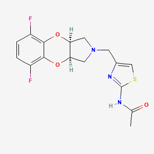 N-[4-[[(3aR,9aS)-5,8-difluoro-1,3,3a,9a-tetrahydro-[1,4]benzodioxino[2,3-c]pyrrol-2-yl]methyl]-1,3-thiazol-2-yl]acetamide