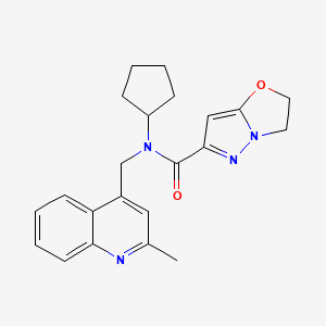 N-cyclopentyl-N-[(2-methylquinolin-4-yl)methyl]-2,3-dihydropyrazolo[5,1-b][1,3]oxazole-6-carboxamide