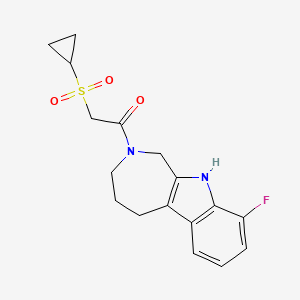 2-cyclopropylsulfonyl-1-(9-fluoro-3,4,5,10-tetrahydro-1H-azepino[3,4-b]indol-2-yl)ethanone