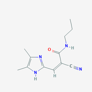 (Z)-2-cyano-3-(4,5-dimethyl-1H-imidazol-2-yl)-N-propylprop-2-enamide