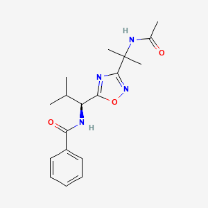 N-[(1S)-1-[3-(2-acetamidopropan-2-yl)-1,2,4-oxadiazol-5-yl]-2-methylpropyl]benzamide