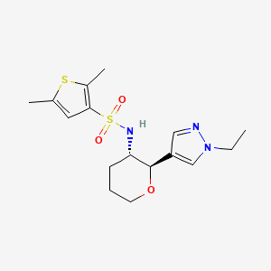 N-[(2R,3S)-2-(1-ethylpyrazol-4-yl)oxan-3-yl]-2,5-dimethylthiophene-3-sulfonamide