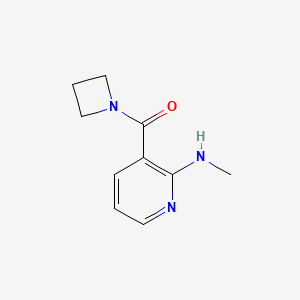 molecular formula C10H13N3O B6893773 Azetidin-1-yl-[2-(methylamino)pyridin-3-yl]methanone 