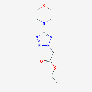 molecular formula C9H15N5O3 B068943 2-(5-吗啉代-2H-1,2,3,4-四唑-2-基)乙酸乙酯 CAS No. 175205-05-7
