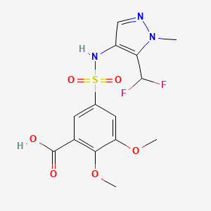 5-[[5-(Difluoromethyl)-1-methylpyrazol-4-yl]sulfamoyl]-2,3-dimethoxybenzoic acid