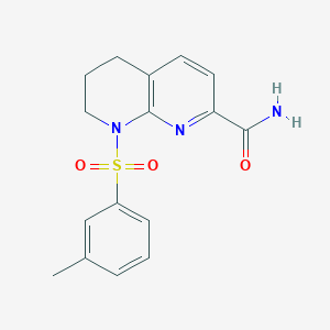 8-(3-methylphenyl)sulfonyl-6,7-dihydro-5H-1,8-naphthyridine-2-carboxamide