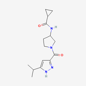 N-[1-(5-propan-2-yl-1H-pyrazole-3-carbonyl)pyrrolidin-3-yl]cyclopropanecarboxamide